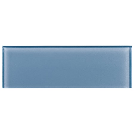 Andova Tiles Enchant-Elle Lore Blue 4-in. x 12-in. Subway Polished Glass Wall & Floor Tile Andova Tiles